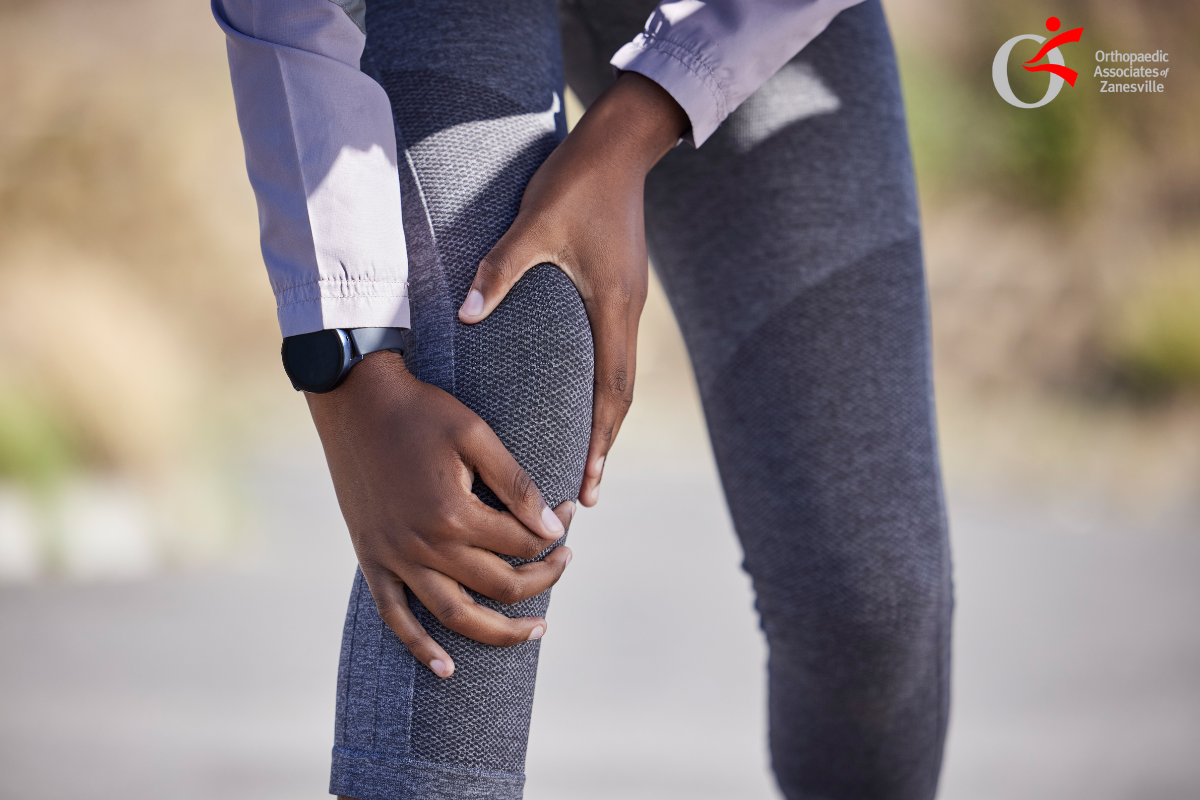 A woman with a fractured patellar while jogging in Zanesville, Ohio.
